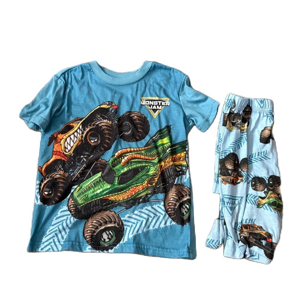 Monster Jam Kids Pajama Set - Blue Sz 4/5 Shorts Short Sleeve